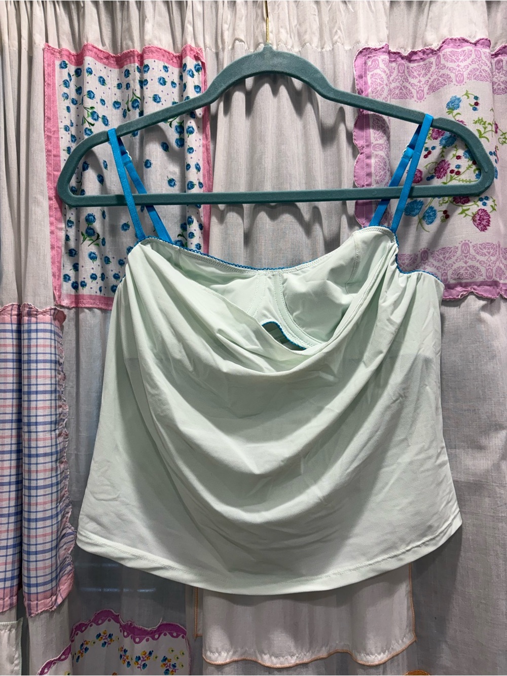 Light Mint Green Women’s Going Out Top with Teal Accent